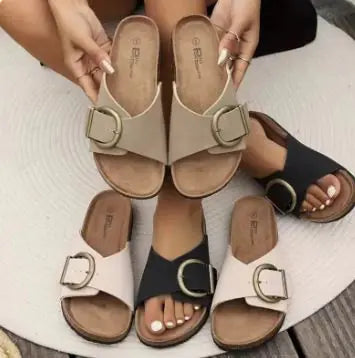 Stylish Pin Buckle Slippers for Women – Comfort Meets Elegance